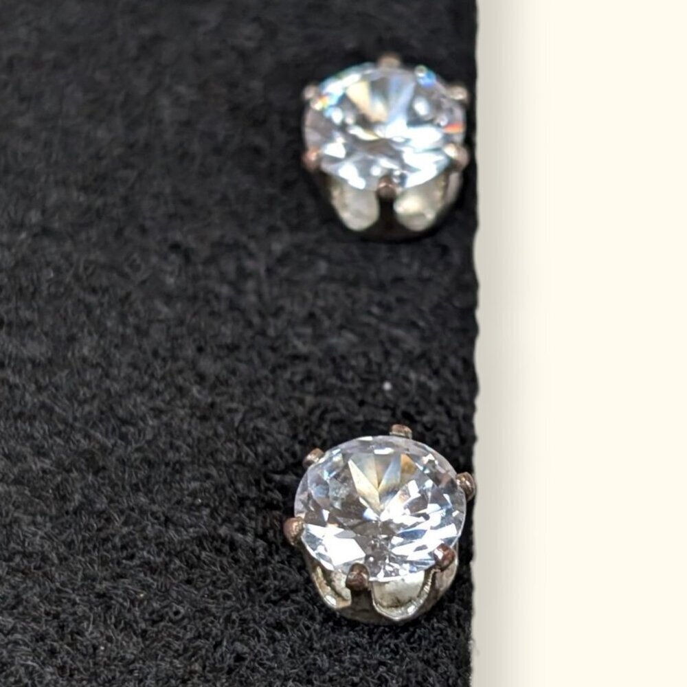 CZ Solitary Stud Earrings